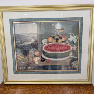 Vintage Fruit & Baltimore Oriole Bird Reproduction Print by Wagguno (Local Pickup Only)