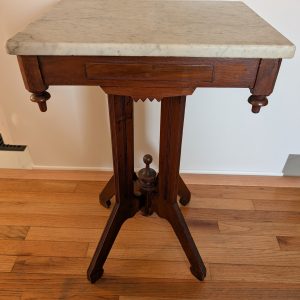antique side table with marble top