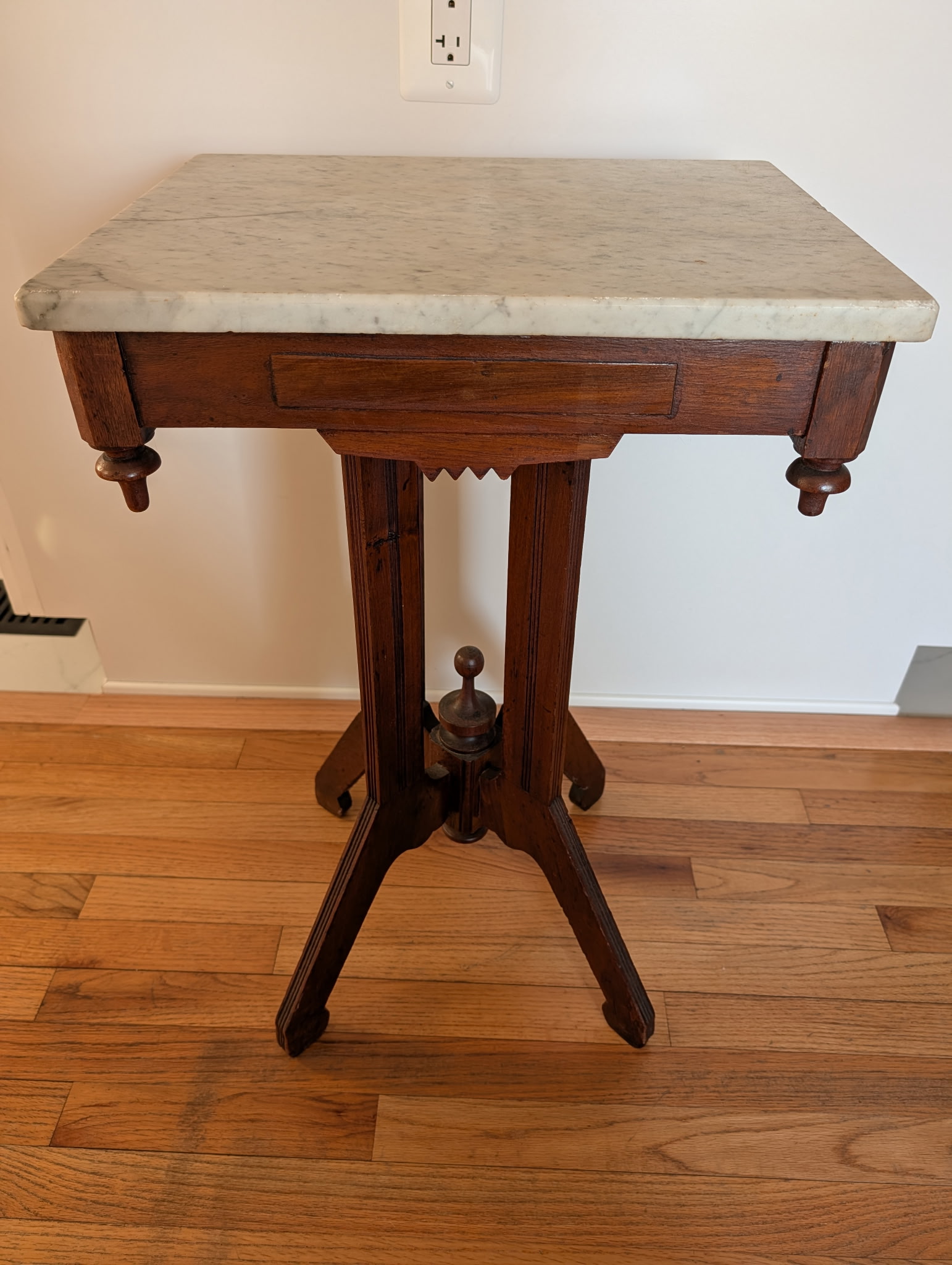 antique side table with marble top